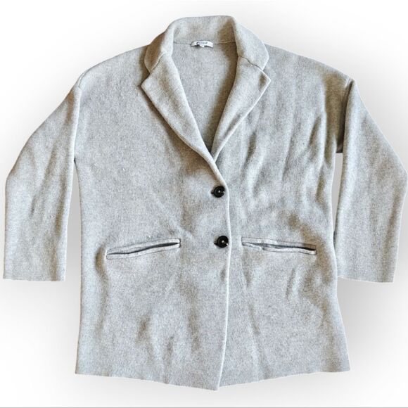 Madewell 100% Merino Wool Gray Cardigan Sweater size M - Picture 1 of 6